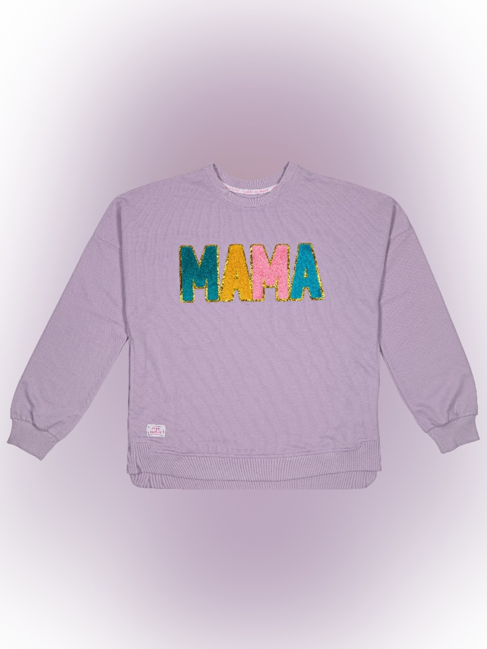 SIMPLY SOUTHERN MAMA LAVENDER TERRY CREW LONG SLEEVE SWEATSHIRT W/ POCKETS